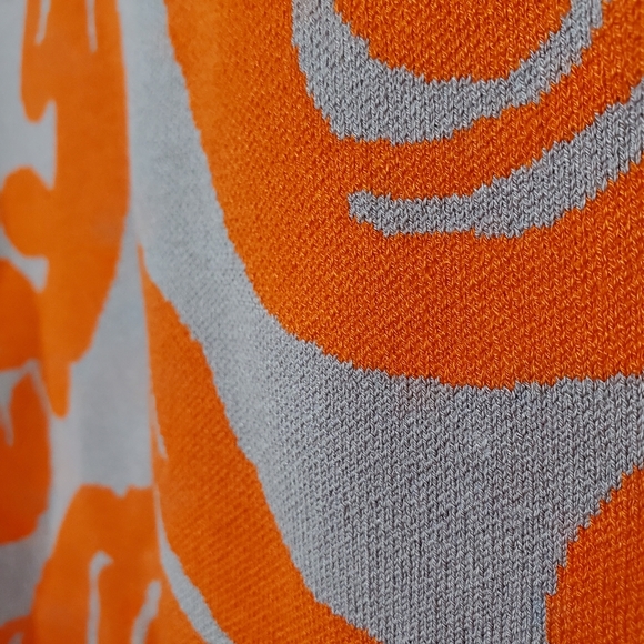 Ann Taylor Paisley Fan Leaf Shift Sweater Orange Red Dress - Picture 5 of 6